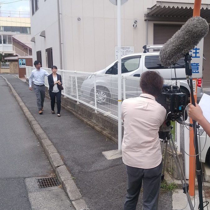 広島ホームテレビ(Jステーション)へ、地域貢献情報提供（ひったくり対策）